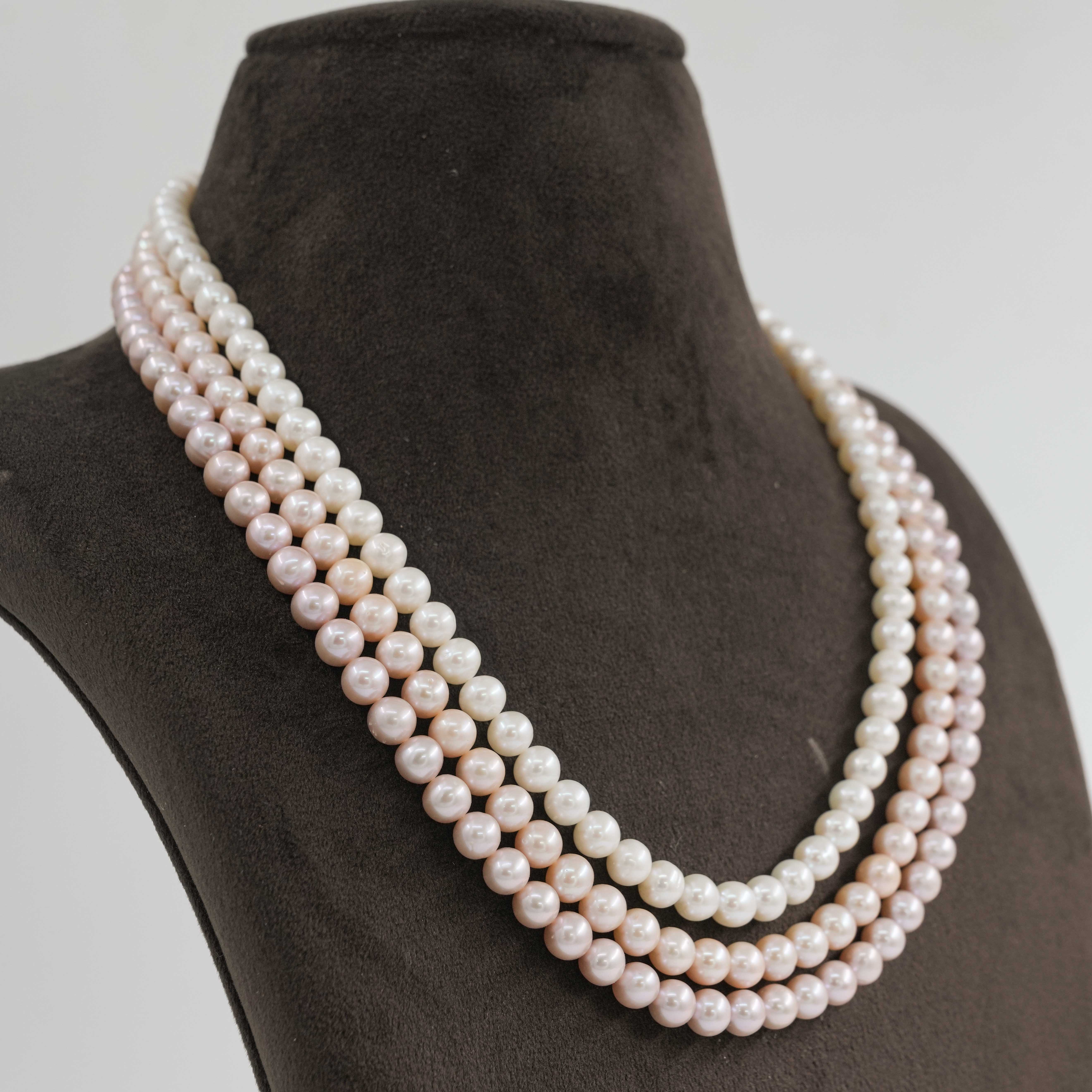 Order Shaded Tricolor Pearl Necklace online in Hyderabad